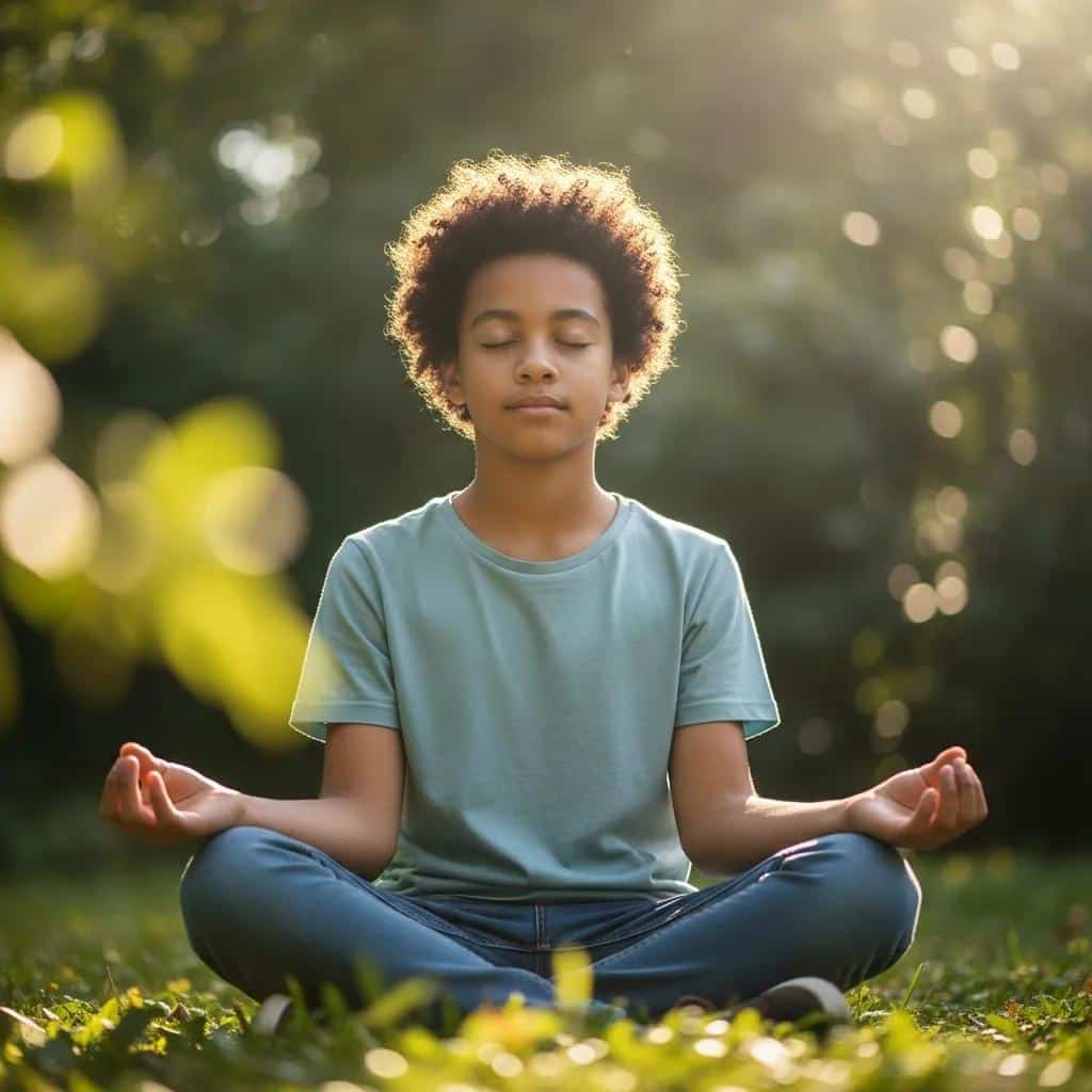 Teen practicing mindfulness outdoors, illustrating essential DBT skills for emotional regulation