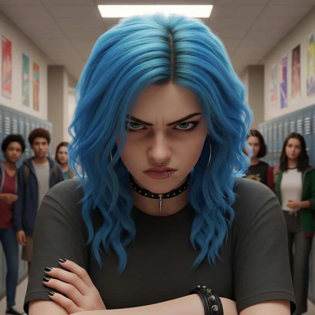 Teenager exhibiting defiant body language in a classroom, representing common signs of defiance