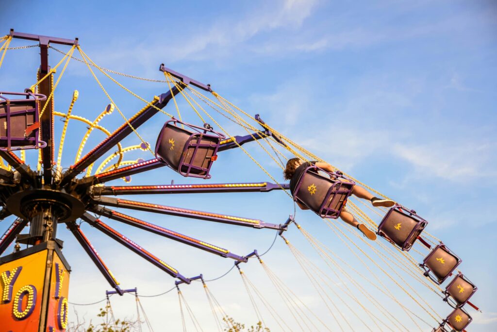 Swing ride at the theme park Adventure City in Anaheim, CA