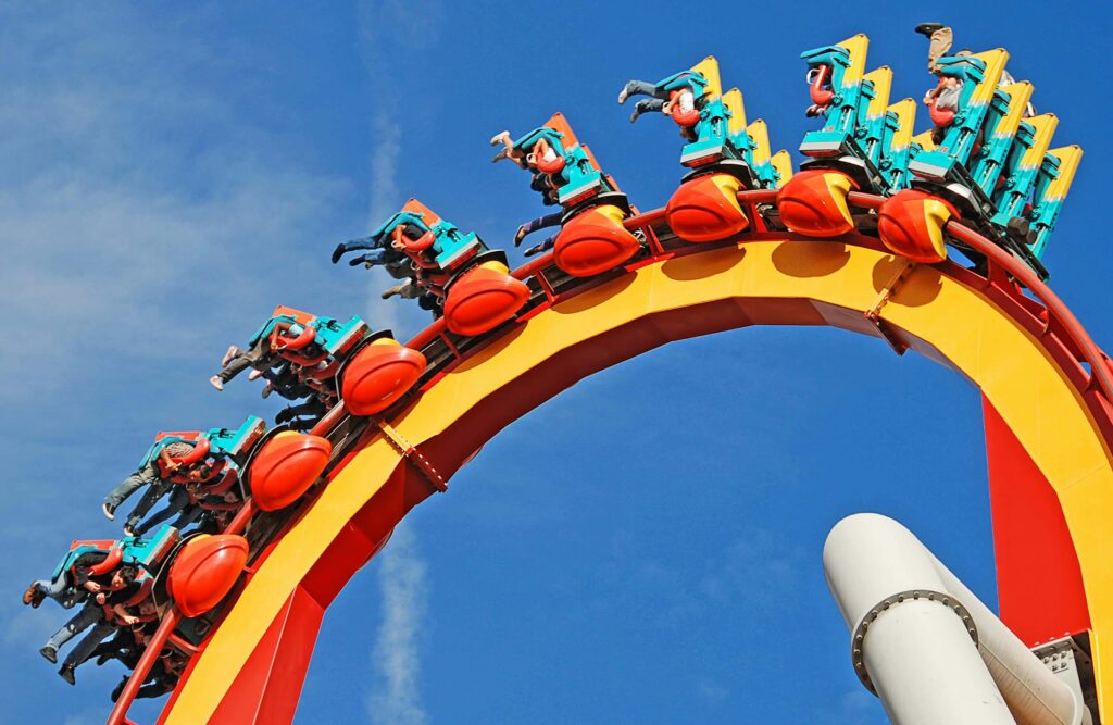 Roller coaster at Knott’s Berry Farm in Buena Park, CA