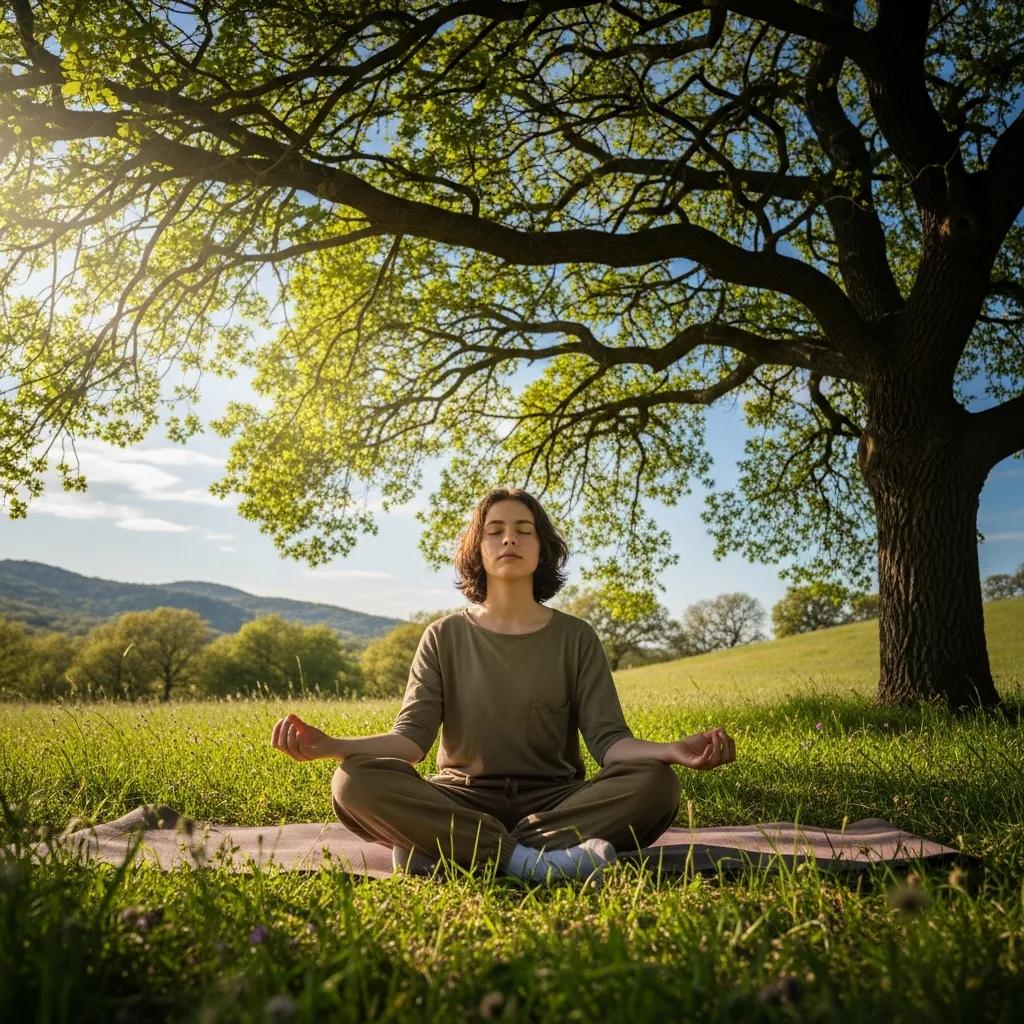 Teen practicing mindfulness techniques outdoors to support emotional regulation in DBT