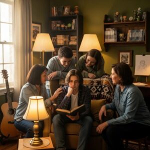 Teenager in a supportive family environment, reflecting themes of understanding and care for oppositional defiant disorder