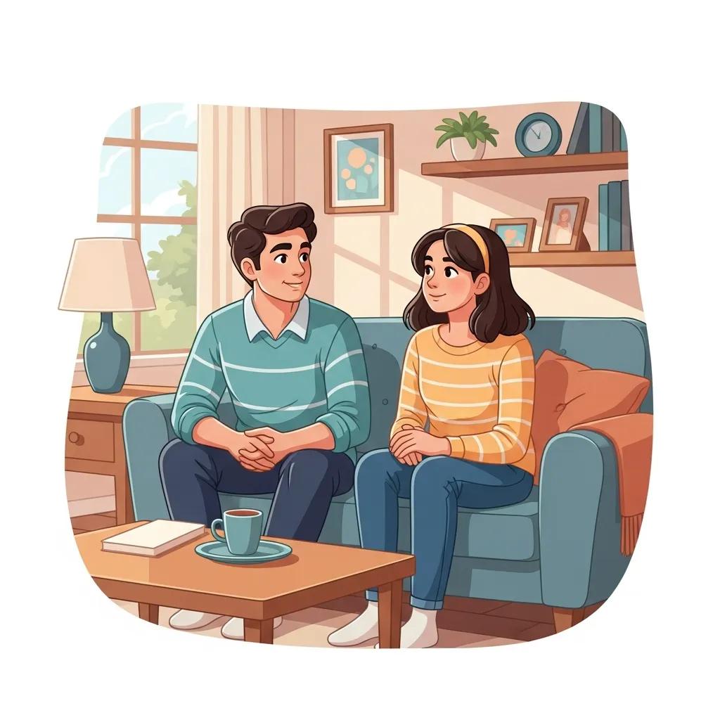 Family discussing support strategies for Oppositional Defiance Disorder in a cozy living room