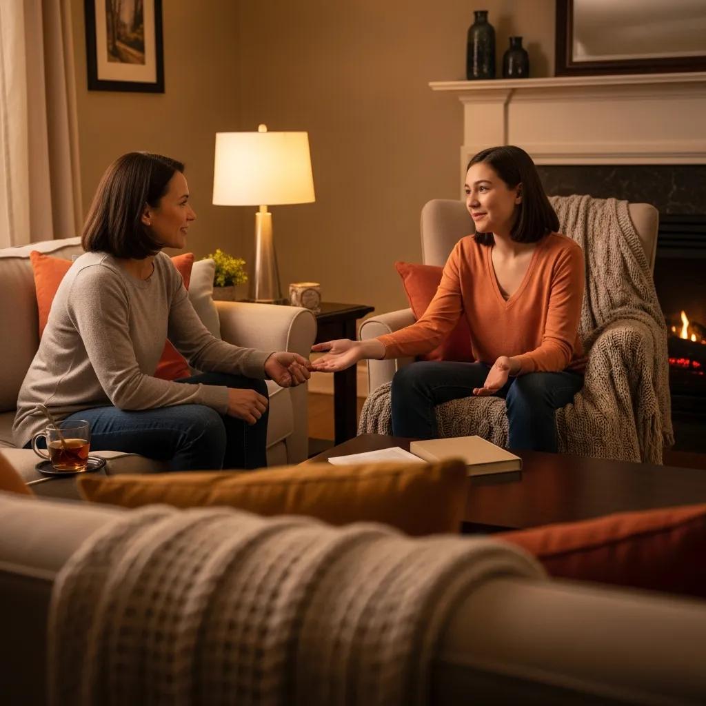 Parent and teenager having a supportive conversation about Oppositional Defiance Disorder