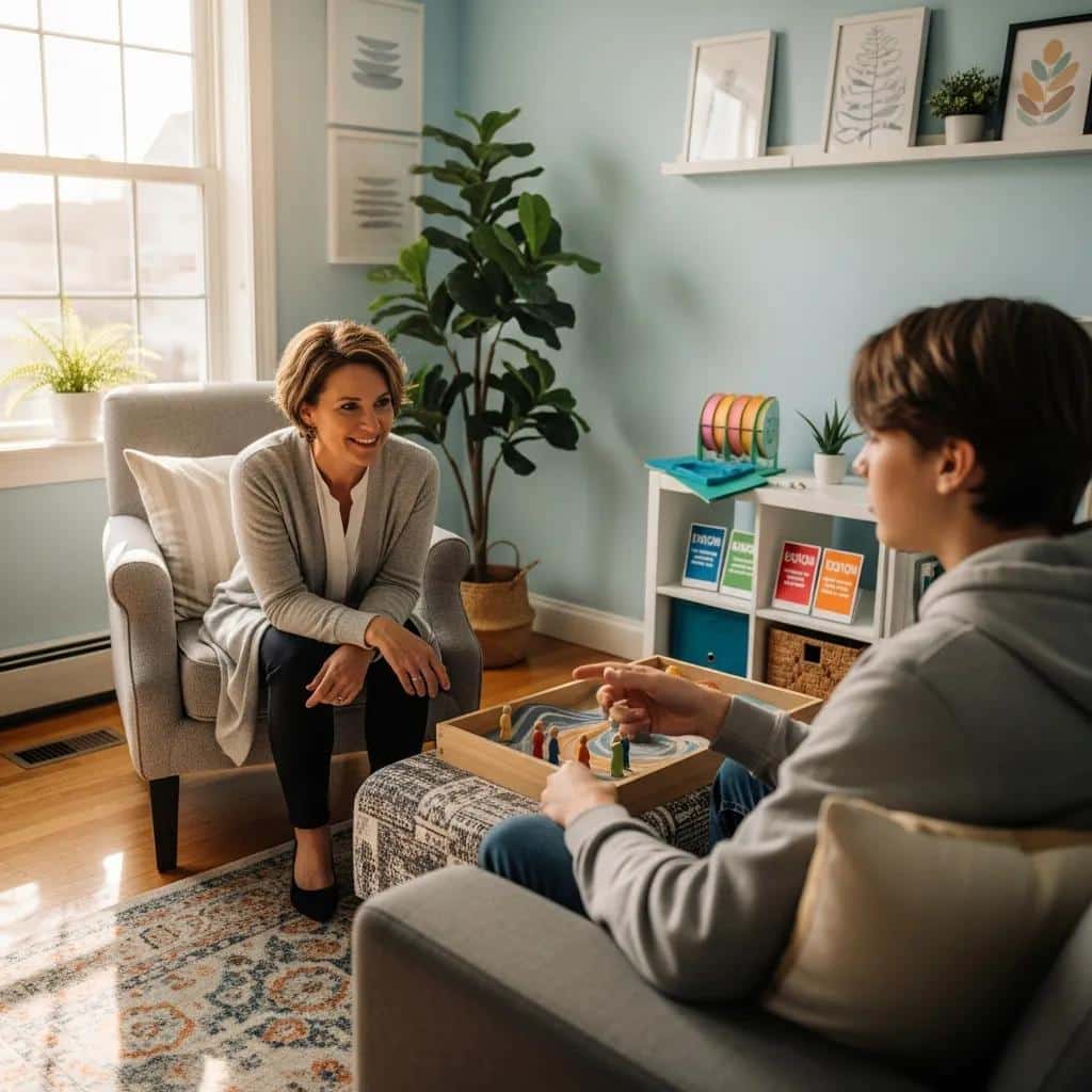 Therapist and teenager engaged in Dialectical Behavior Therapy for Borderline Personality Disorder