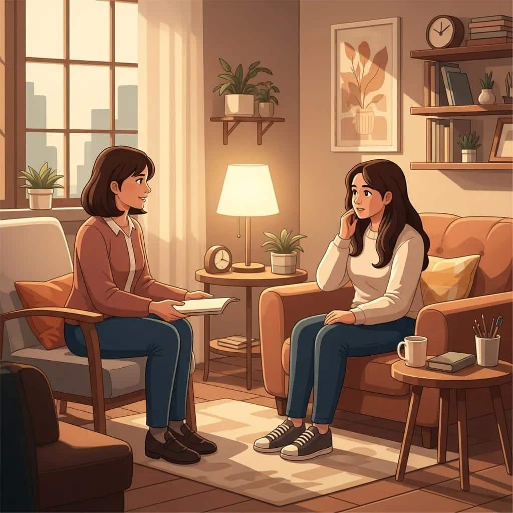 Therapy session illustrating support for adolescents dealing with toxic parenting